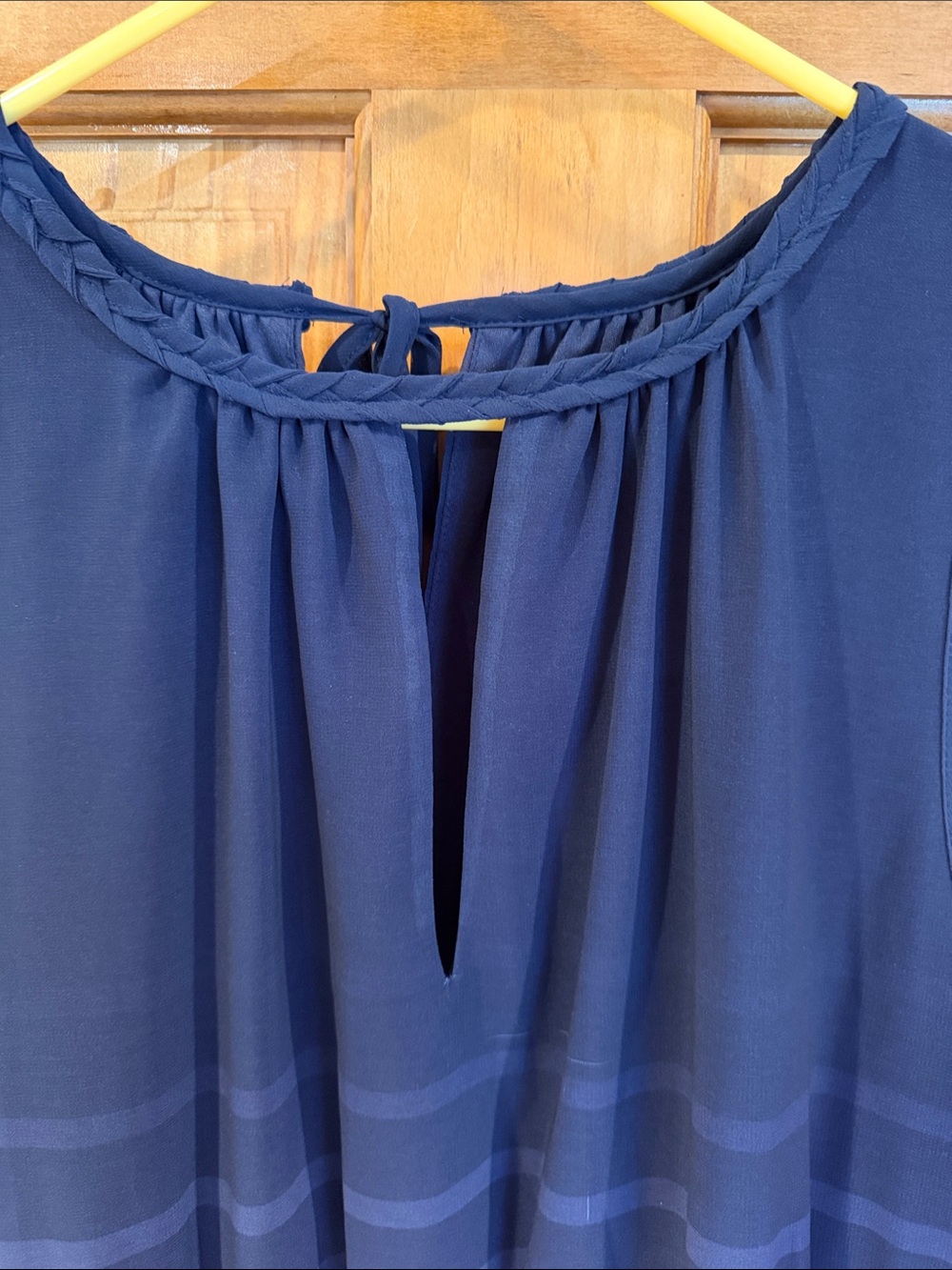 Sleeveless Navy Ombre Pleated Maxi Dress - Picture 2 of 10